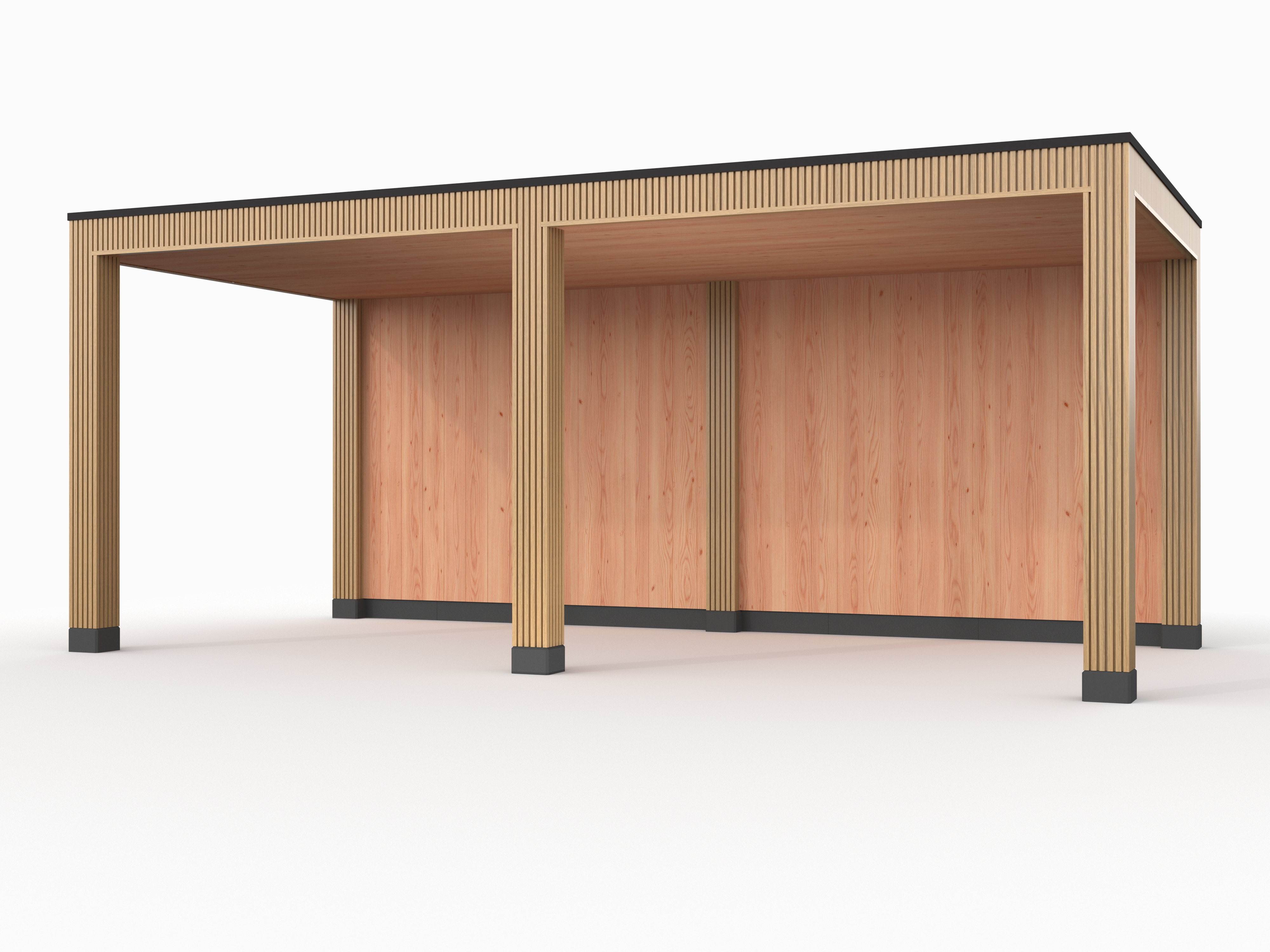 Douglas overkapping, 600 x 300, met achterwand, Westwood Rhombus Red Cedar - Afbeelding 1
